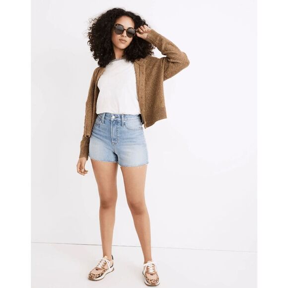 Madewell Baylis Wash Blue Denim The Curvy Perfect Jean Shorts Women's Size 27 - Picture 1 of 7